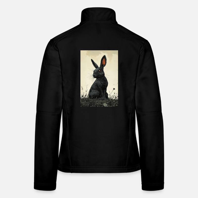 Lapin de nuit dans le brouillard Veste en tissu softshell Femme