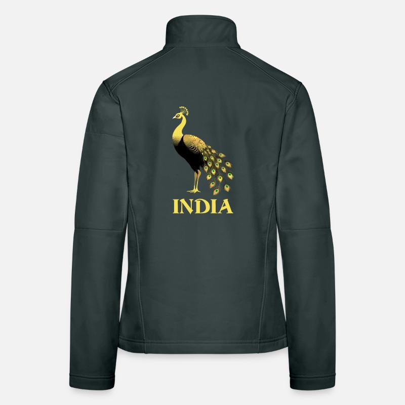 Pfau - Vogel Indiens Frauen Softshelljacke