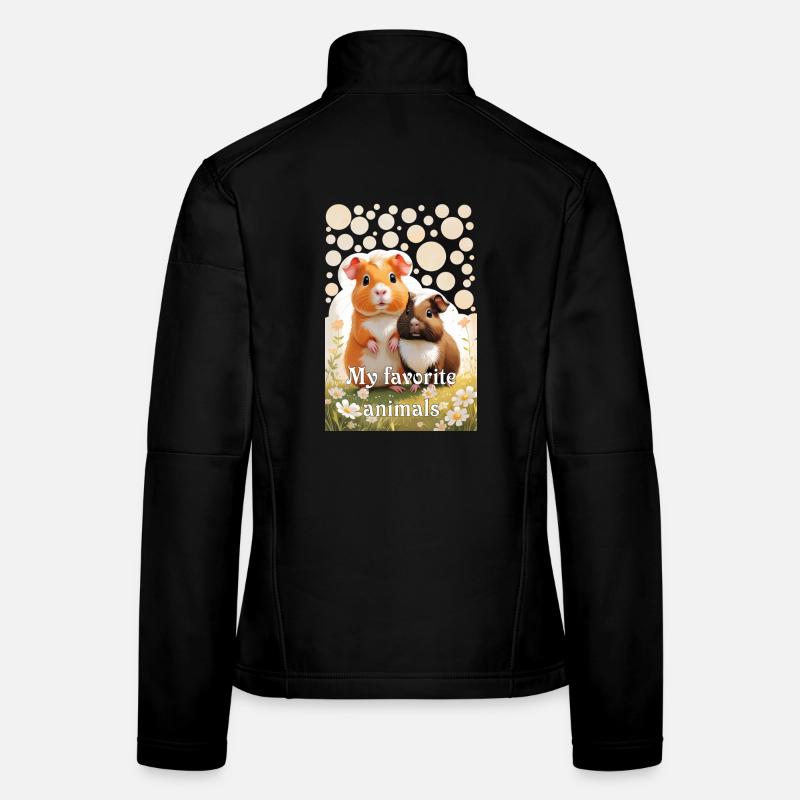 Two Cute Guinea Pigs My Favorite Animals Women's Softshell Jacket