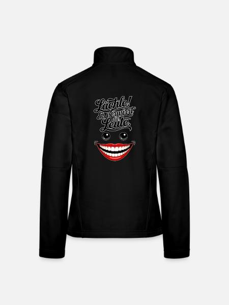 Immer lächeln - Frauen Softshelljacke - Schwarz