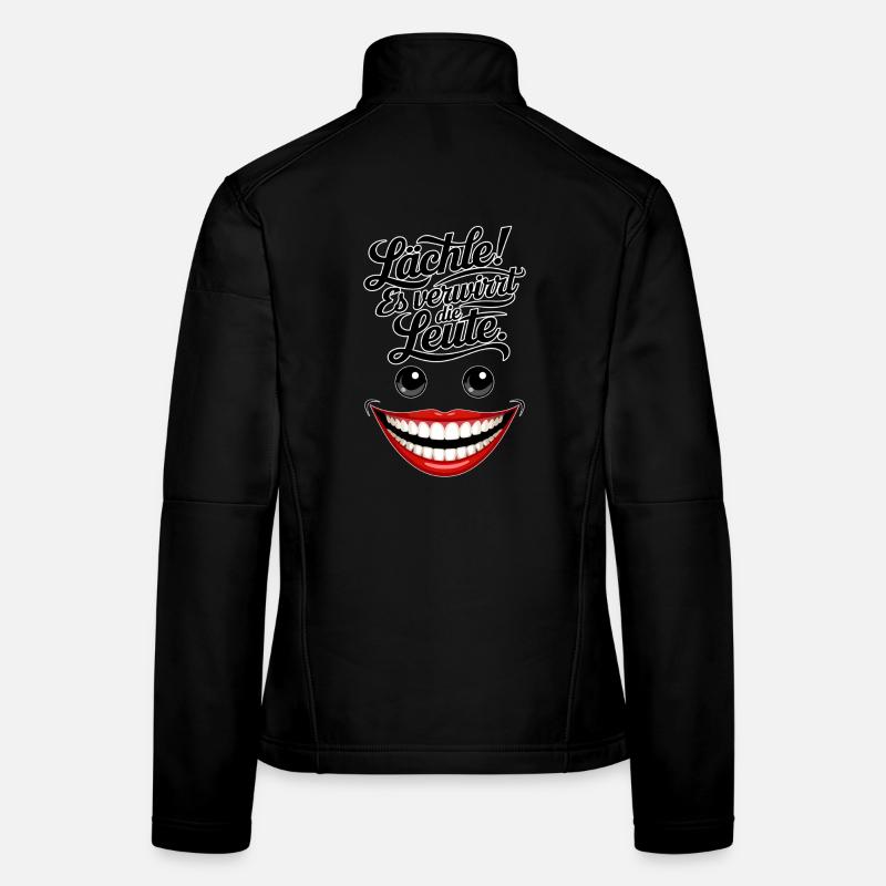 Immer lächeln - Frauen Softshelljacke - Schwarz