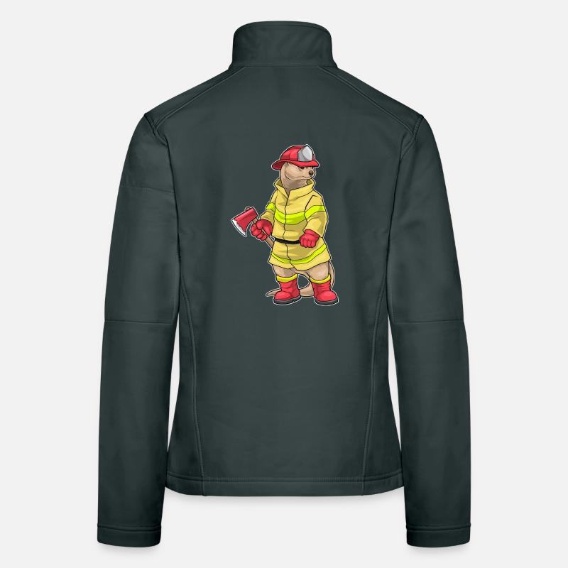 Otter Firefighter Axe Fire Brigade Women's Softshell Jacket