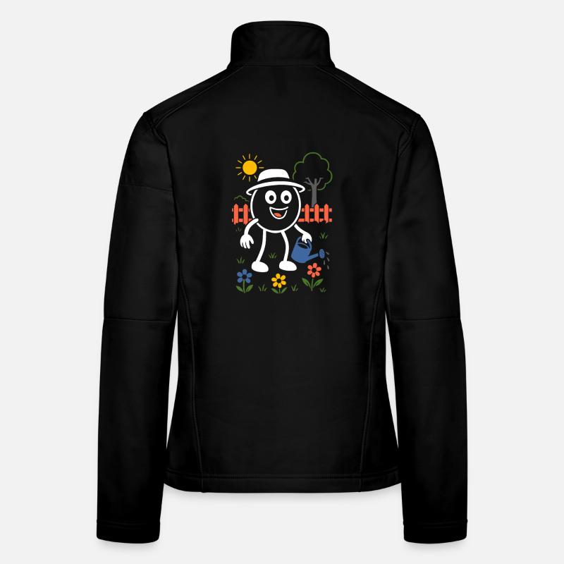 Ribbo as a hobby gardener – Funny garden scene - Women's Softshell Jacket - black