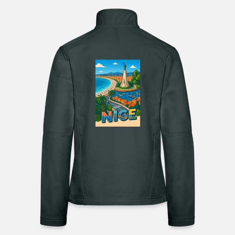 Nice Iconic View with Statue and Sea Women's Softshell Jacket