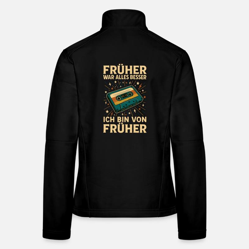 Retro Cassette Design for Nostalgia Women's Softshell Jacket