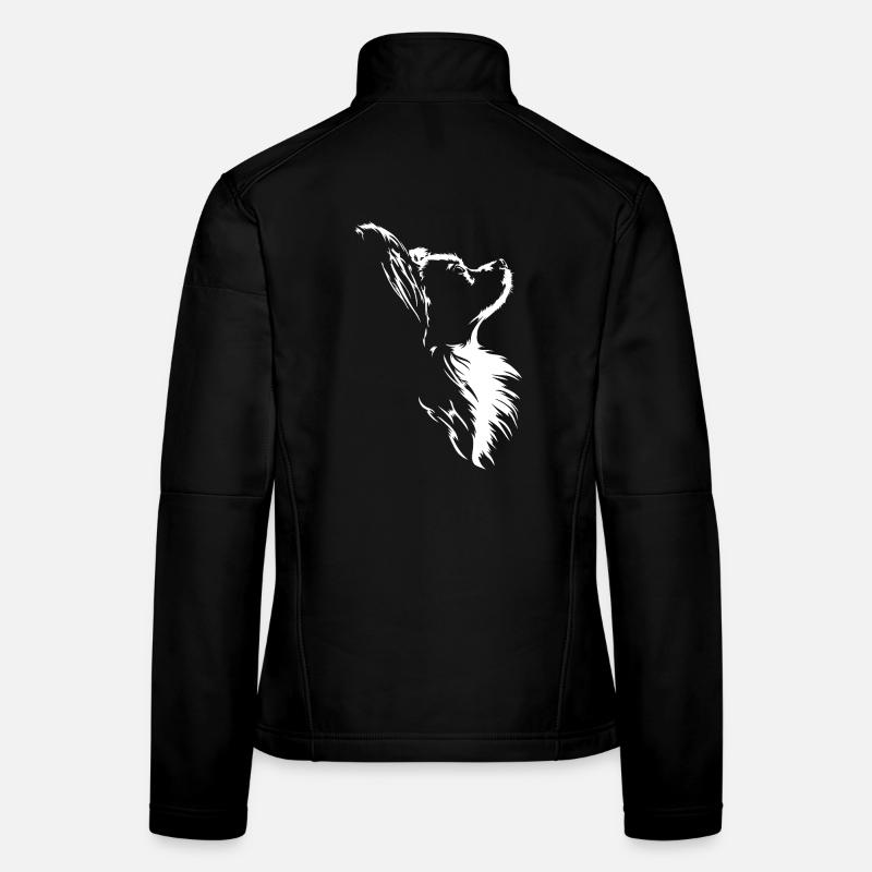 Papillon Silhouette Hunde Portrait Wilsigns Frauen Softshelljacke