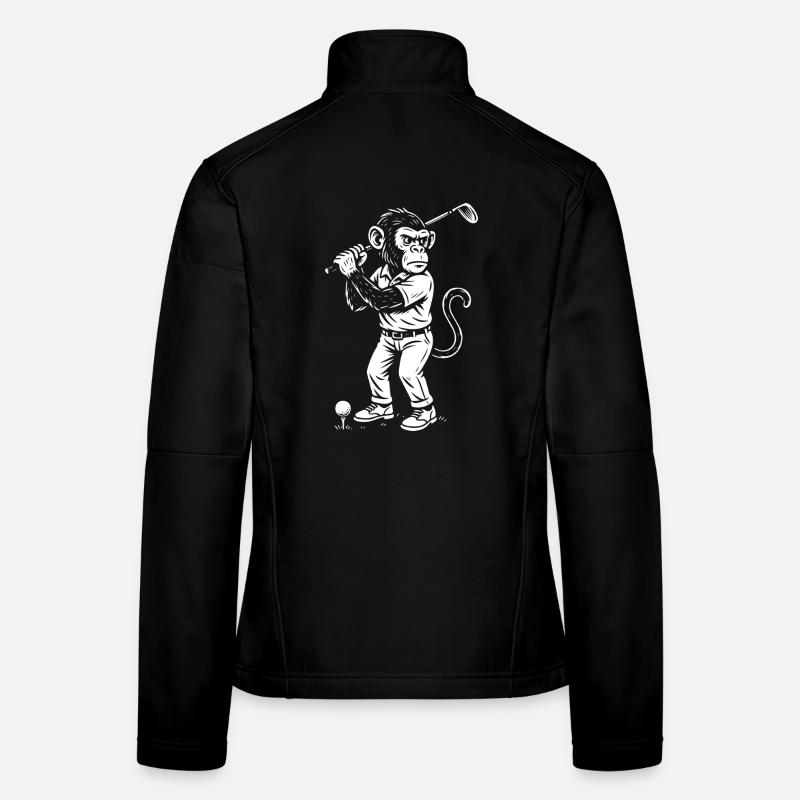 Schimpanse spielt Golf Geschenk Frauen Softshelljacke