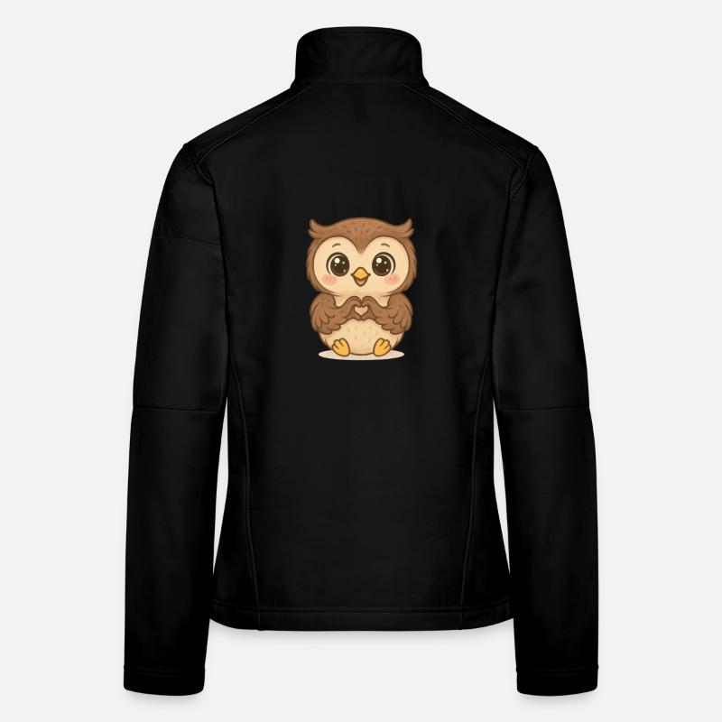 Cœur de chouette mignon Veste en tissu softshell Femme