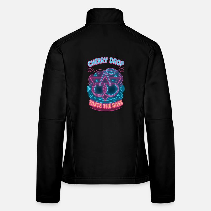 Cherry Drop – Goûtez au design néon de la basse Veste en tissu softshell Femme