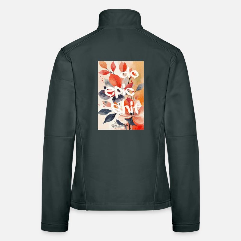 Do Epic Shit — Impression d’art floral de rue Veste en tissu softshell Femme