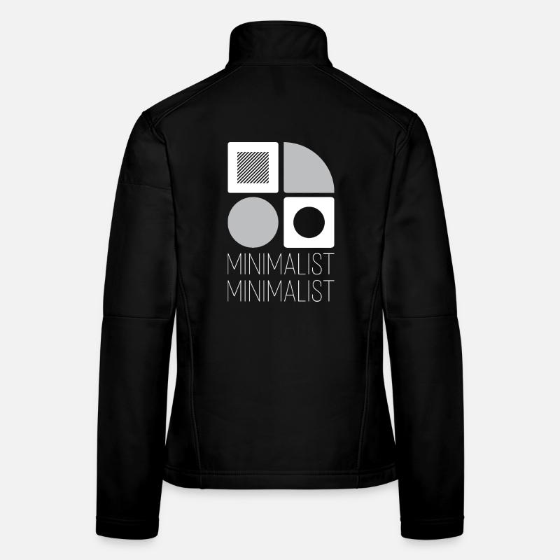 Geometrie Minimaliste Grises Sur Blanc Veste en tissu softshell Femme