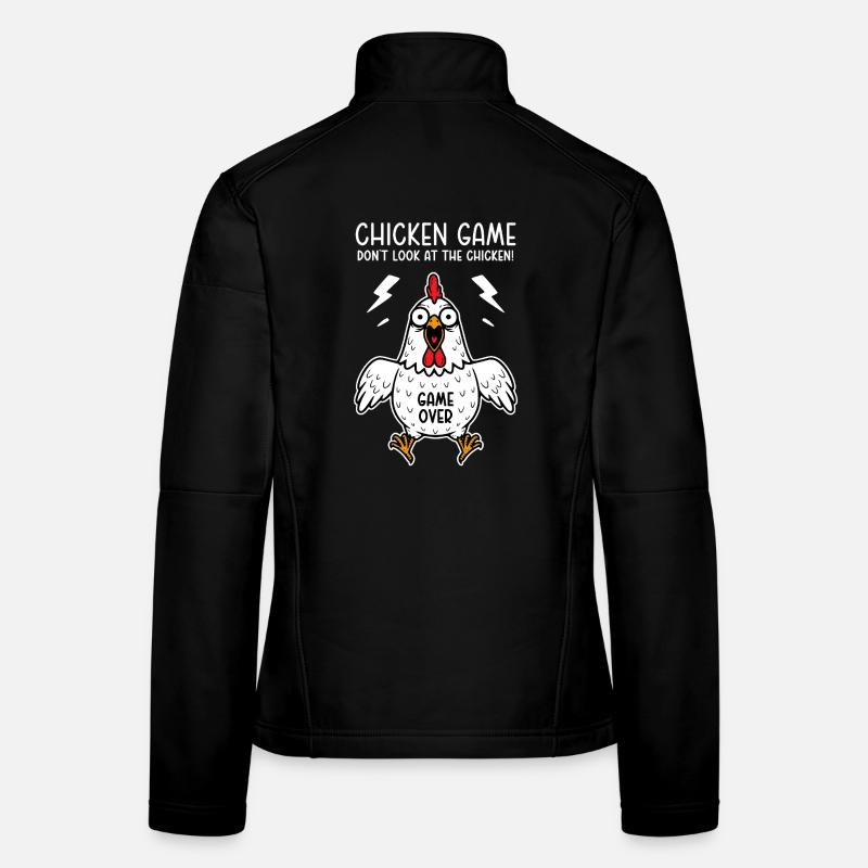 Jeu du poulet Ne regardez pas le poulet Game over Veste en tissu softshell Femme