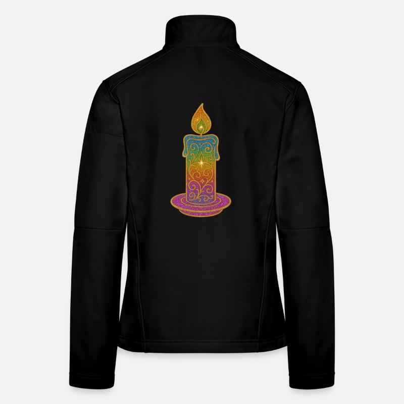 Glitter Candle Gradient Ornament Women's Softshell Jacket