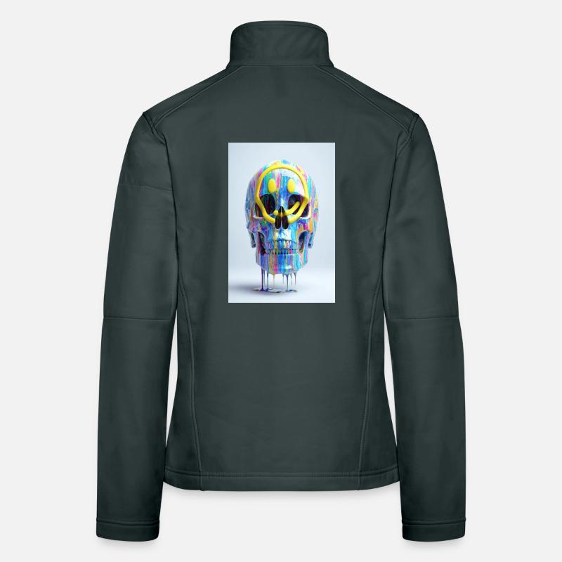 Psychedelic Skull with Smile Goggles Women's Softshell Jacket