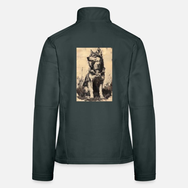 Illustration eines Wolfes Frauen Softshelljacke