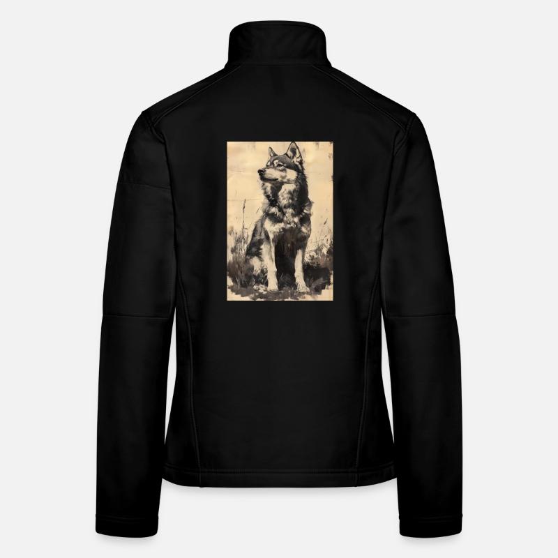 Illustration of a wolf Women's Softshell Jacket