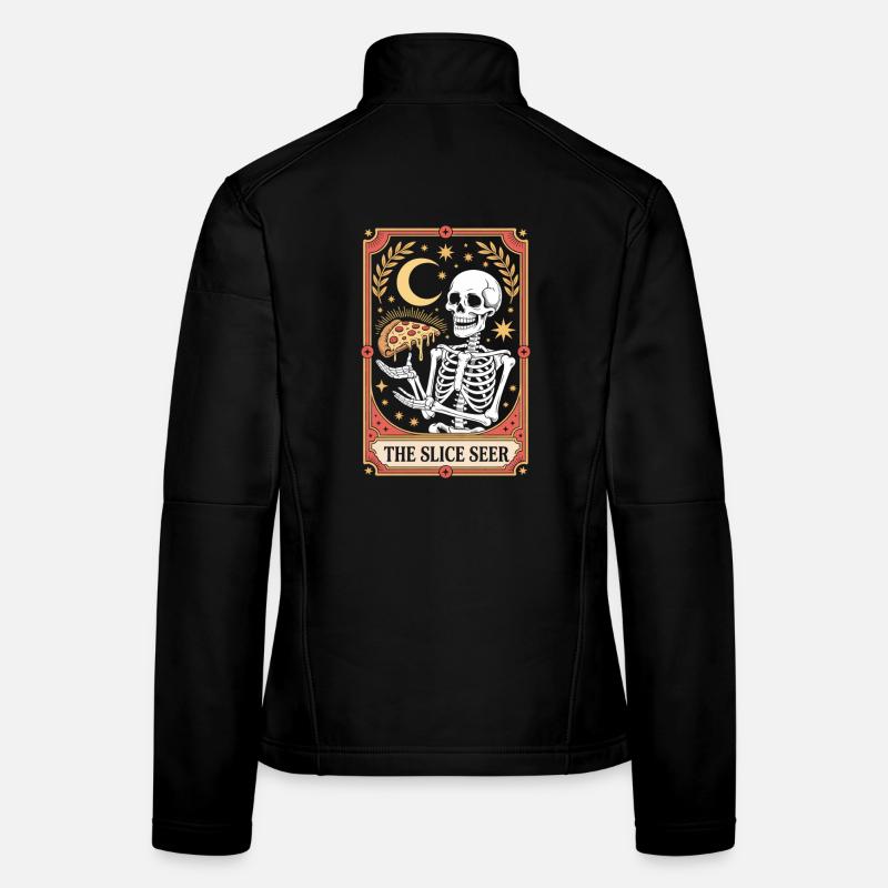 Le Squelette Pizza Étoile Lune Étoile Veste en tissu softshell Femme