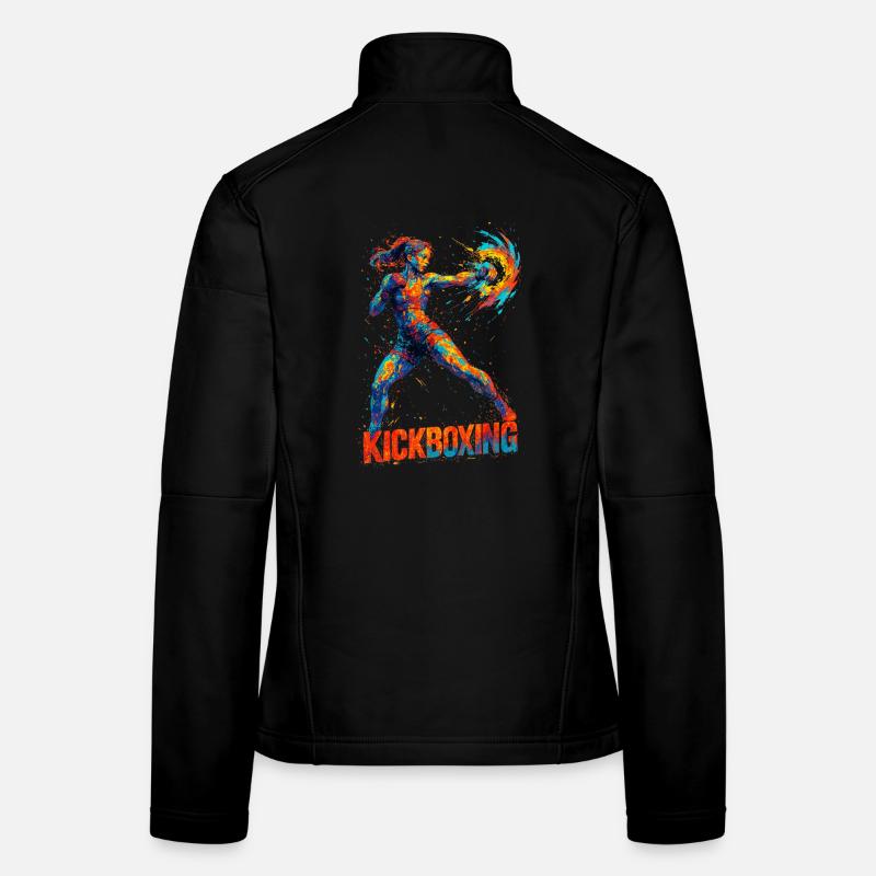 Kickboxerin cool abstrakt Power Kickboxen Geschenk Frauen Softshelljacke