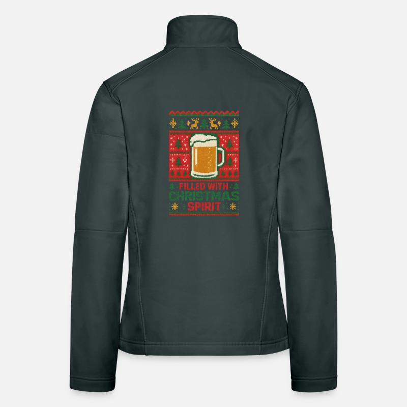 Chope de bière Pull de Noël Veste en tissu softshell Femme