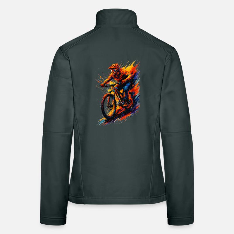 Mountainbiking Mountainbiker MTB cool Geschenk Frauen Softshelljacke