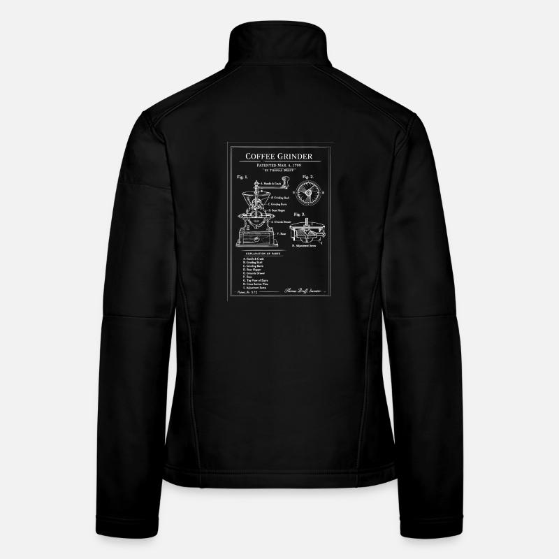 Plan d’entraînement pour moulin à café vintage Veste en tissu softshell Femme