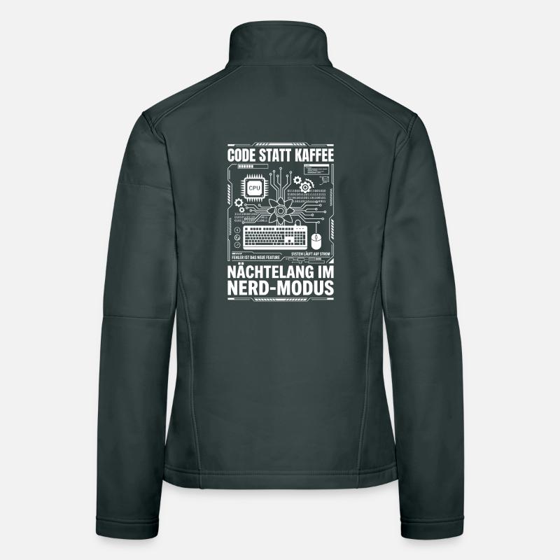 Code au lieu de mode nerd du café Veste en tissu softshell Femme