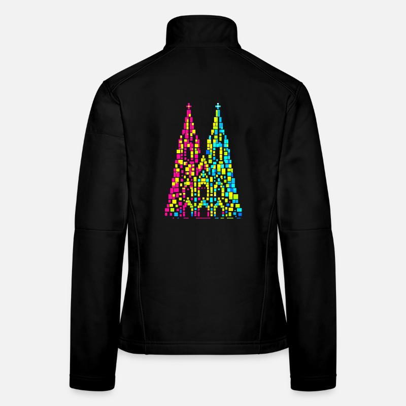 Cathédrale de Cologne, Carnaval, Carnaval, Confettis Veste en tissu softshell Femme