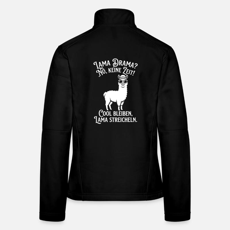 Llama Drama: No Time, Stay Cool Women's Softshell Jacket