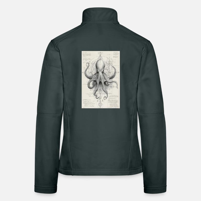 Plan géométrique de pieuvre Veste en tissu softshell Femme