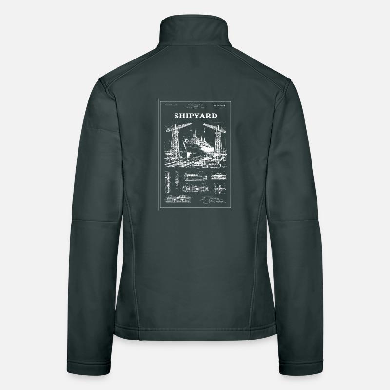Shipyard Cranes & Ship Women's Softshell Jacket