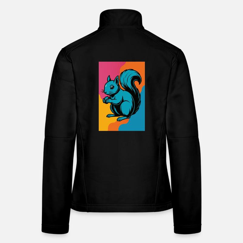 Art pop coloré d’écureuil Veste en tissu softshell Femme