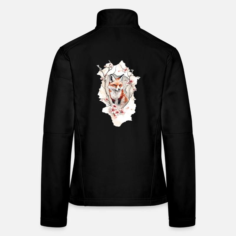 Fuchs Kirschblüten Frauen Softshelljacke