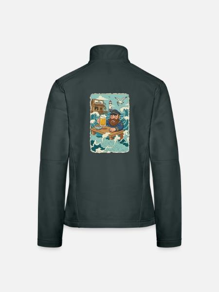 Last North Sea pub - Women's Softshell Jacket - mouse grey - Back