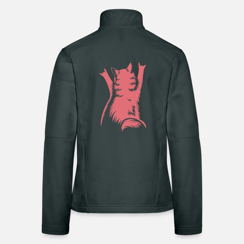 Vue arrière du Chat de Roche – Cornes de Diable Veste en tissu softshell Femme