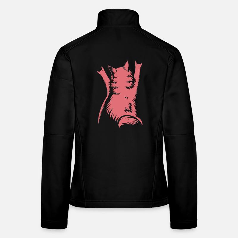 Vue arrière du Chat de Roche – Cornes de Diable Veste en tissu softshell Femme