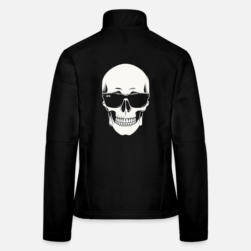 Skeleton with sunglasses in black and white vector Women's Softshell Jacket