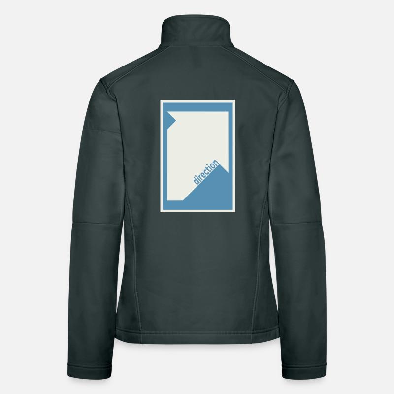 Direction Poster Blue – Modern Minimal Women's Softshell Jacket