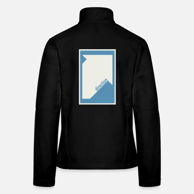 Direction Poster Blue – Modern Minimal Women's Softshell Jacket