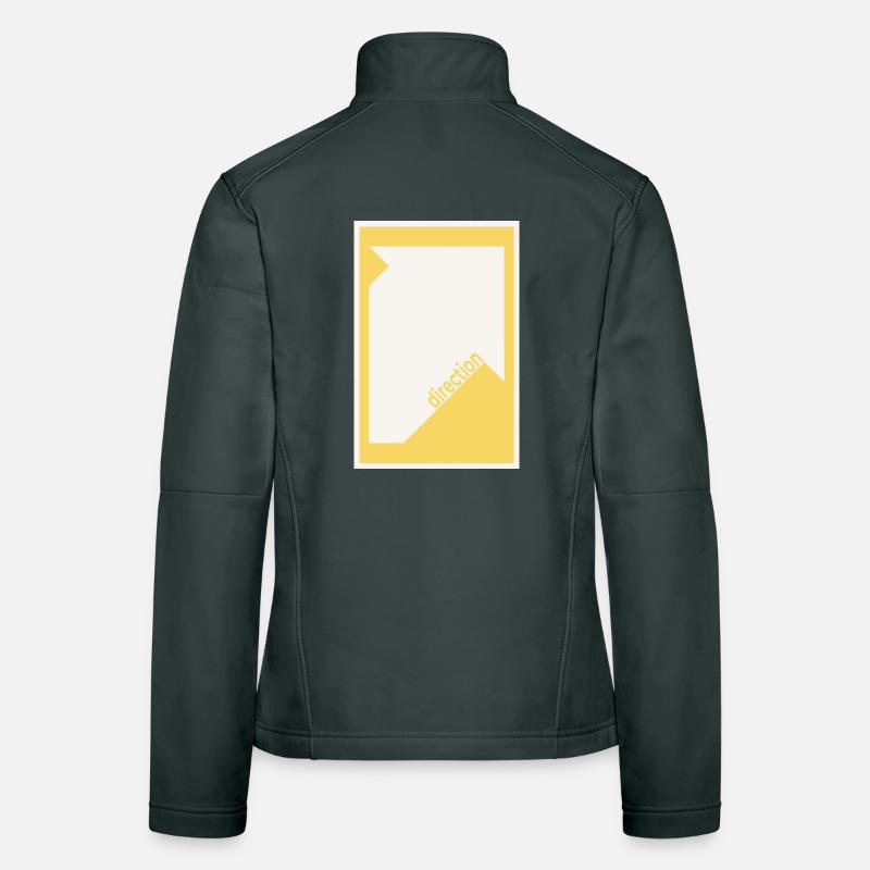 Direction Poster Yellow – Bold Minimal Art Women's Softshell Jacket