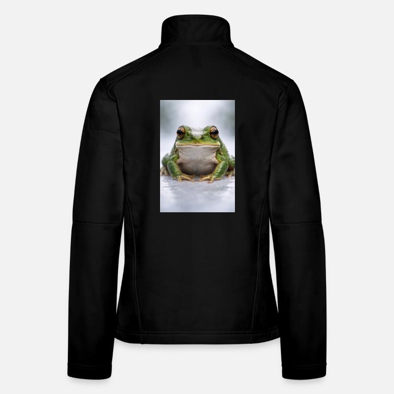 Grenouille verte au centre Veste en tissu softshell Femme