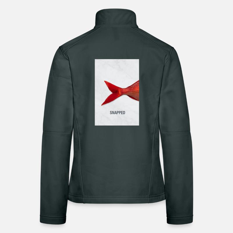Snapped Fish Minimal Design Modern Women's Softshell Jacket