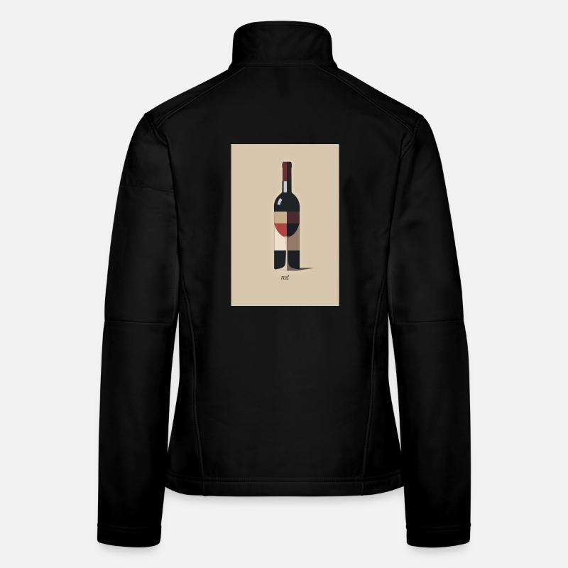 Red Wine Design Minimalist Modern Women's Softshell Jacket