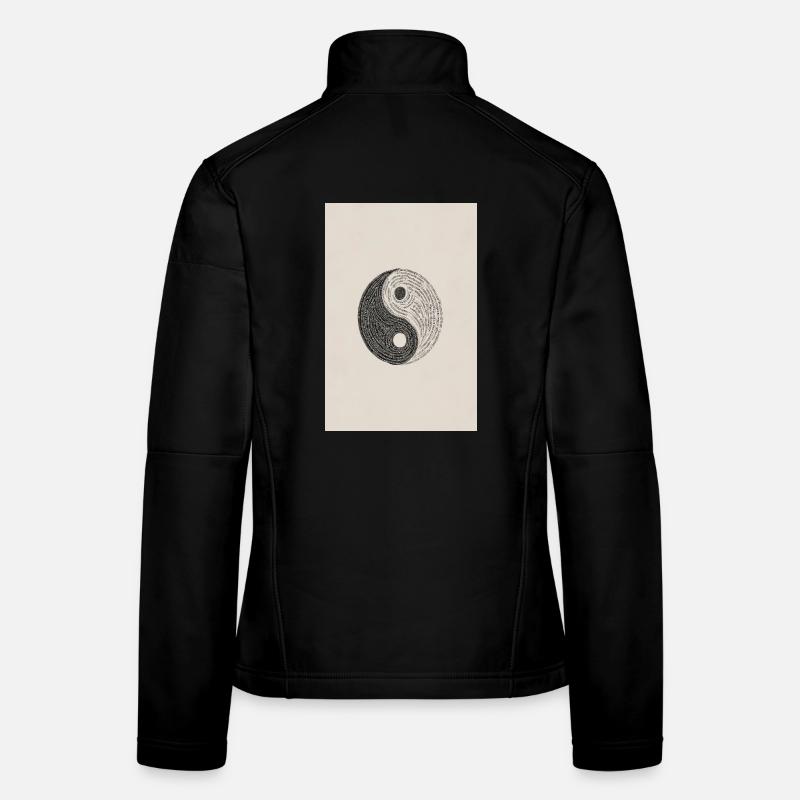 Typographie Yin Yang : Équilibre texturé Veste en tissu softshell Femme