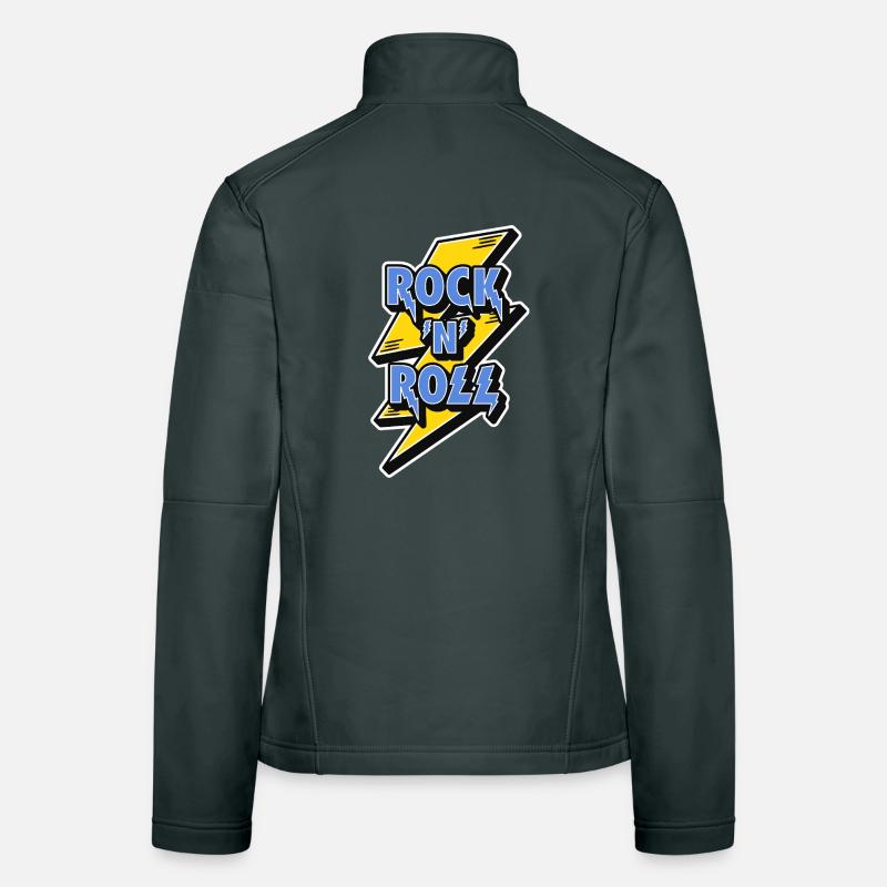 Rock 'N' Roll Logo with Lightning Bolt Women's Softshell Jacket