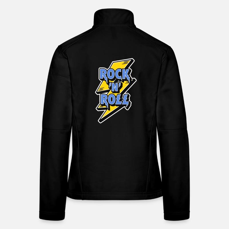 Logo Rock 'n' Roll avec éclair Veste en tissu softshell Femme