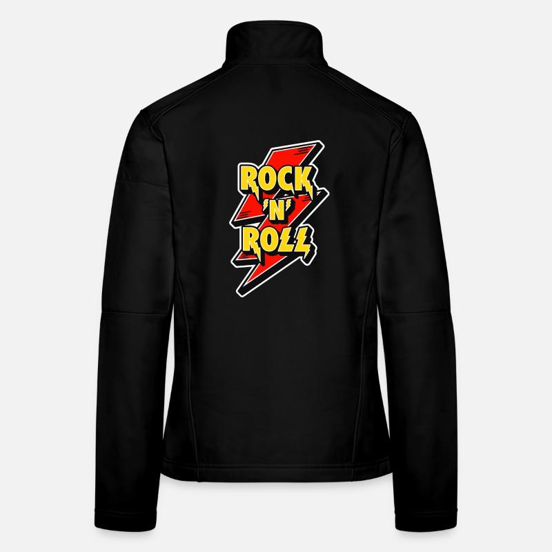 Rock 'N' Roll Lightning Bolt Logo Frauen Softshelljacke