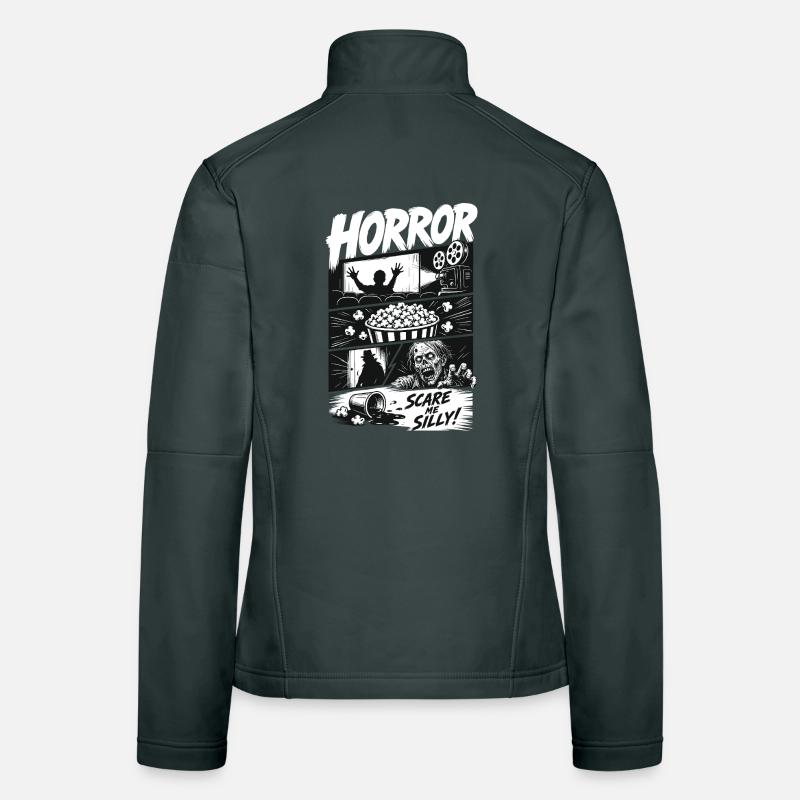 Horror Popcorn Comic Style Veste en tissu softshell Femme