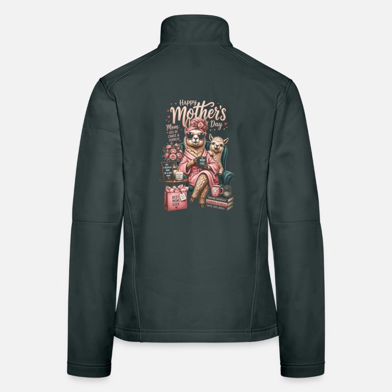 Llama Mama Gemütliche Blumen Kaffee – Muttertag Frauen Softshelljacke