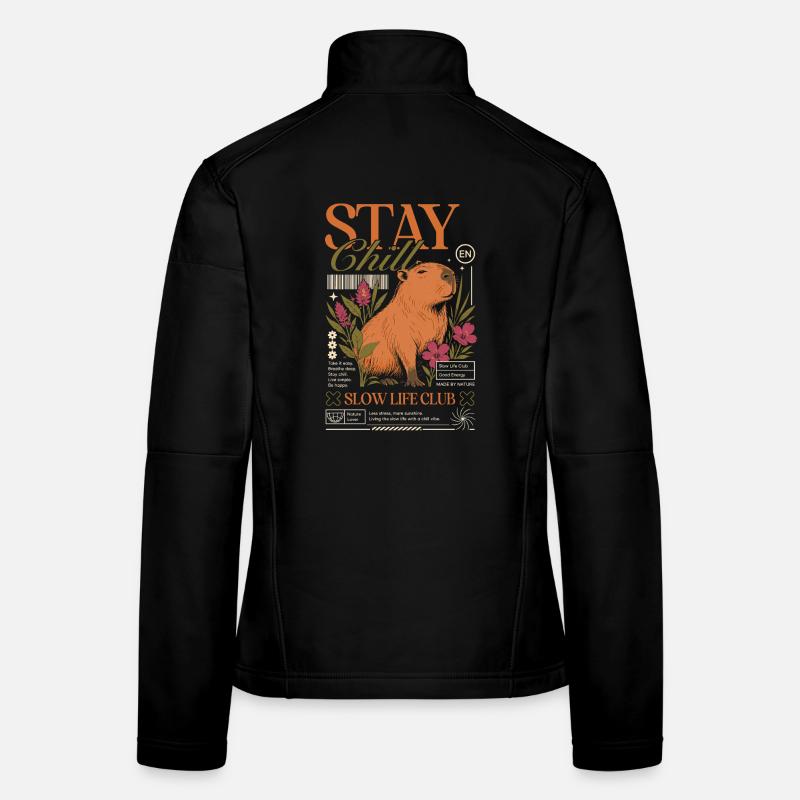 Stay Chill Capybara Motiv Frauen Softshelljacke