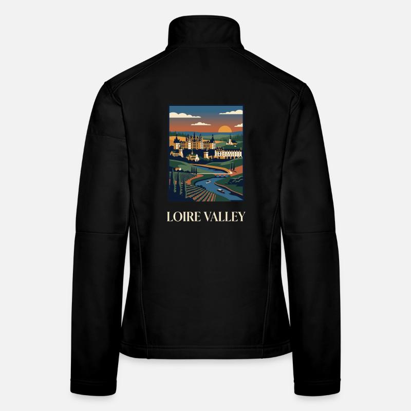 Panorama du château Sunset de la vallée de la Loire Veste en tissu softshell Femme